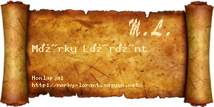 Márky Lóránt névjegykártya
